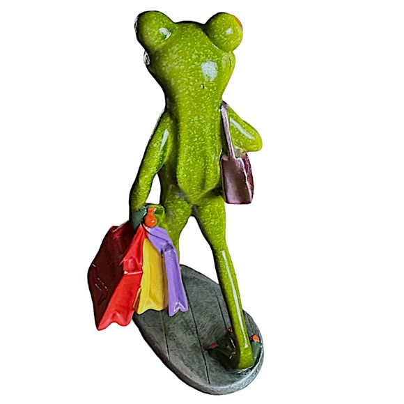 Resin Frog Figurine Statue 7” Desktop Decor - Picture 5 of 8